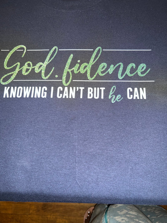 GODFIDENCE Tee - Navy with Turquoise